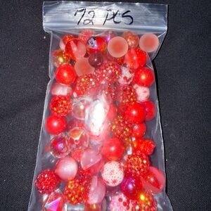 Mixed Red Bead Assortment - 72 Pieces